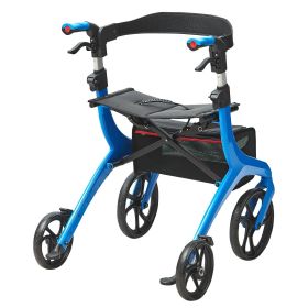 VEVOR Folding Rollator Walker for Seniors and Adults, Lightweight Aluminum Rolling Walker with Seat and Adjustable Handle